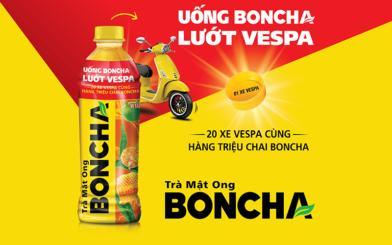 Thể lệ Chương trình khuyến mại "Uống BONCHA – Lướt Vespa" của Trà mật ong BONCHA (đã gia hạn)