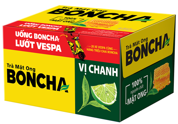 A box of tea with different colors and textDescription automatically generated with medium confidence